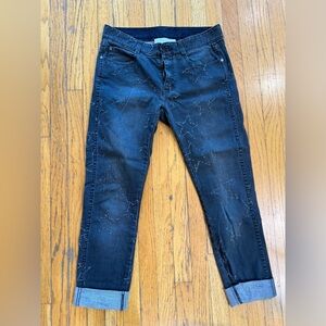 Stella McCartney Black Girlfriend Jeans with Star Pattern